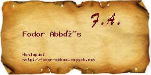 Fodor Abbás névjegykártya